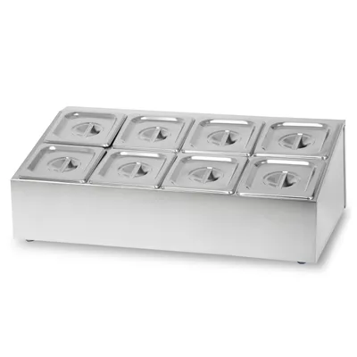 Produktbild von VERTES Zutatenbehälter 2 x 4 x 1/6 GN Gastronorm, Edelstahl, 100mm Tief, Hygienisch, Rostfrei, Kratzfest, Temperaturbeständig von -40° bis 300°C