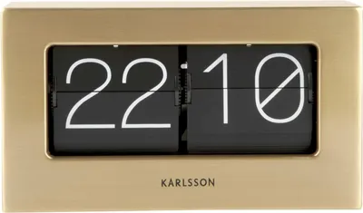 Produktbild von Karlsson - Tischuhr Boxed Flip - Gold - 20,5x7x11,5cm