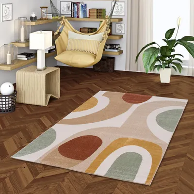 Produktbild von Designer Teppich Faro Bunt Retro, Größe:140x200 cm