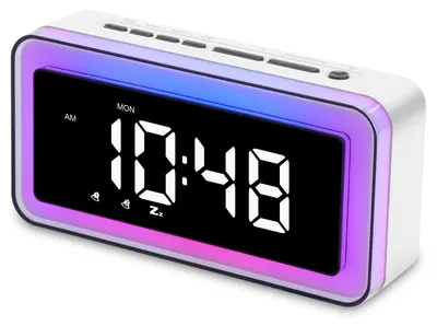 LED-Wecker mit Sonnenaufgang, Nachtlicht, Dimmer, 5 Tönen