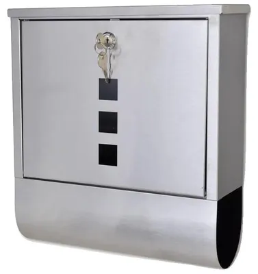 Image de Boîte aux lettres, en acier inoxydable, à fixer au mur, couleur argent