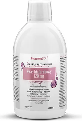 Produktbild von NAHRUNGSERGÄNZUNGSMITTEL: GLUTENFREIES HYALURONSÄURE-FLÜSSIGKEIT 500 ml – PHARMOVIT