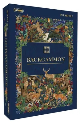 Produktbild von Gibsons Backgammon Spiel - s Holzbrettspiel mit Waldtier-Design