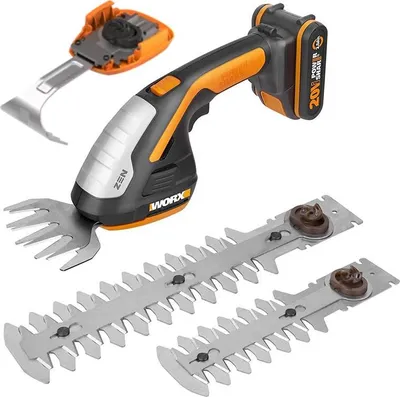 Zdjęcie produktu dla Nożyce WORX 4 w 1: Nożyce do żywopłotu/kosiarka/nożyce do żywopłotu 20V 2.0Ah (1 Bat), WG801E.5