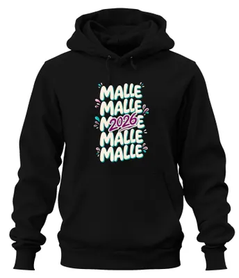 Produktbild von Malle 2026 Mallorca Party Urlaub Ballermann Kegeltour Hoodie Kapuzenpullover, Schwarz, S