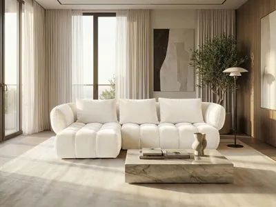 Image de Sofiland Savio Canapé d'Angle Lounge 250x168cm Gauche crème