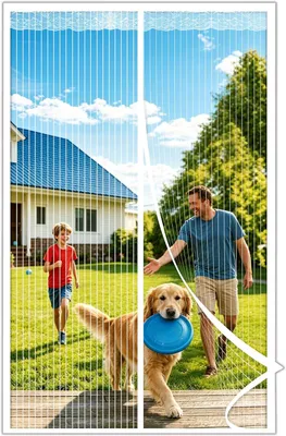 Zdjęcie produktu dla Moskitiera drzwiowa 80x220 cm, magnetyczna, biała, na drzwi balkonowe