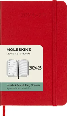Produktbild von Moleskine 18 Monate Wochen Notizkalender 2024/2025, P/A6, 1 Wo = 1 Seite, Rechts linierte Seite, Fester Einband, Scharlachrot