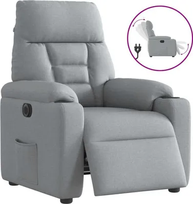 Produktbild von Hochwertig Relaxsessel Elektrisch Hellgrau Stoff 3303012