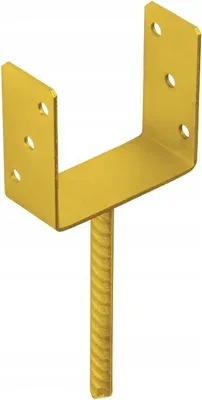Immagine prodotto di Domax Supporto per palo a U Ancoraggio per palo PS 160U ZNZ 161x120x4 mm giallo 1 pz.