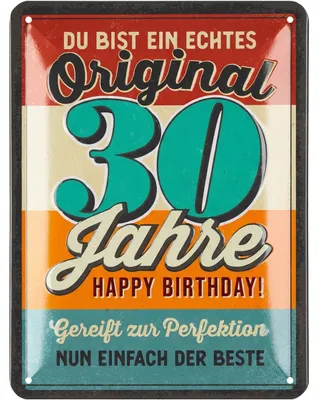 Produktbild von LANOLU Blechschild 30 Schild Geburtstag - 30er Schild ORIGINAL - Deko 30 Geburtstag Mann, 30 Geburtstag Deko, lustiges Geburtstagsschild