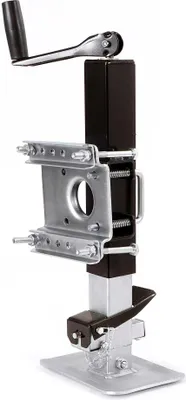 Image de Wiltec Béquille de remorque – Capacité de charge max. de 900 kg – en Acier Q235 – Support de caravane avec Manivelle supérieure et Plaque de montage orientable – Chandelle de support