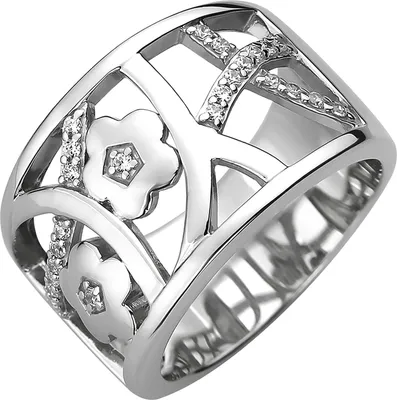 Produktbild von Gr. 56 Damen Ring breit 925 Sterling Silber 25 Zirkonia Silberring