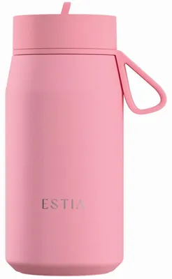 Produktbild von ESTIA Kaffeebecher Thermobecher 360 ml Becher rosa aus Edelstahl mit dichtem Deckel