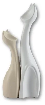 Katzenfiguren aus Keramik, 2er-Set, 10x7x32 cm, modern
