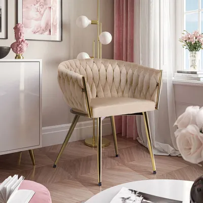 Produktbild von Gepolsterter Stuhl ROSALIE Bluvel Beige 01