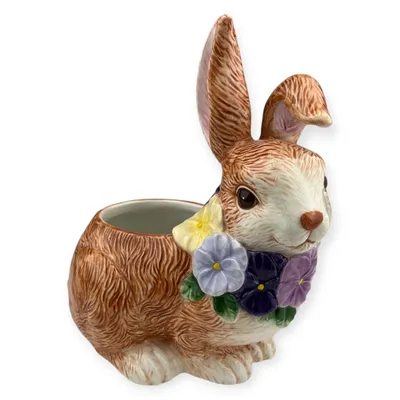 Produktbild von Goodwill Blumentopf Osterhase Braun-Lila 18 cm