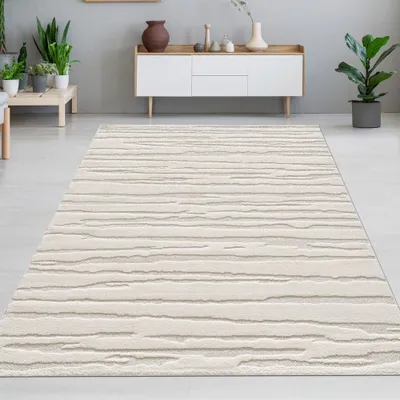 Obrázek produktu pro Designový koberec v krémové barvě s abstraktním vzorem Velikost - 200 x 290 cm