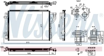 Produktbild von NISSENS 940959 Kondensator Klimaanlage für HYUNDAI ix20 (JC) +Trockner