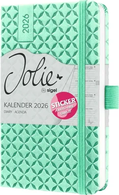 Immagine prodotto di sigel J6126 sigel calendario tascabile Jolie Flair 2026, in Pelle finta, A6, nuovo di zecca