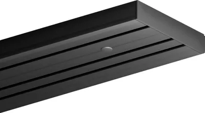 Immagine prodotto di Binario per tende 120cm / Set completo di 3 binari per tende (set di fissaggio, copertura laterale, rulli per tende)