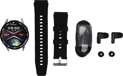 Immagine prodotto di smartwatch 2 in 1 con cancellazione del rumore AI, auricolari, chiamata Bluetooth, IP67, impermeabile, sport, fitness e cuffie per uomini e donne, argento
