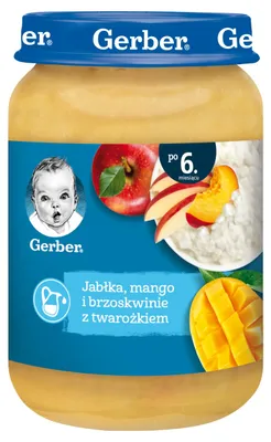 Obrázek produktu pro Gerber Mus dla Dzieci Jabłko Mango Twarożek 190 g