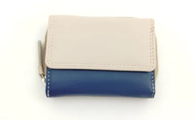 Produktbild von Echtleder Minibörse blau-beige