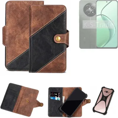 Produktbild von K-S-Trade Handyhülle Schutzhülle Bookstyle Case kompatibel mit Realme 12 5G Klapphülle Cover Hülle Schutztasche 1x
