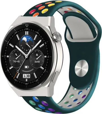 Produktbild von Strap-it Huawei Watch GT 3 Pro 46mm Sportarmband (Piniengrün Bunt)