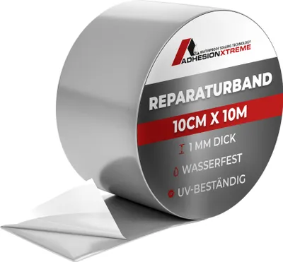 Produktbild von ADHESIONXTREME PREMIUM graues 10m x 10cm Reparaturband Abdichtband für Metalle, Regenrinnen, Dachrinnen, EPDM, wasserdicht wetterfest selbstklebend