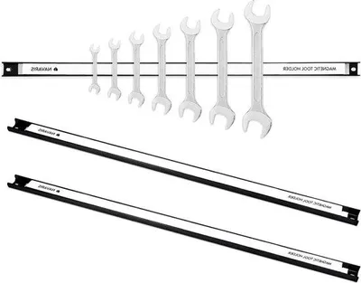 Zdjęcie produktu dla Magnetyczny uchwyt warsztatowy – z 3 paskami magnetycznymi do montażu na ścianie – długość 61 cm – z materiałem pokrywającym