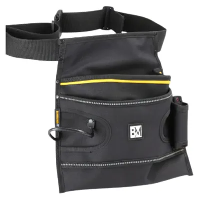 Werkzeuggürteltas mit Hammerhalter, 28x25x5 cm, Polyester, schwarz