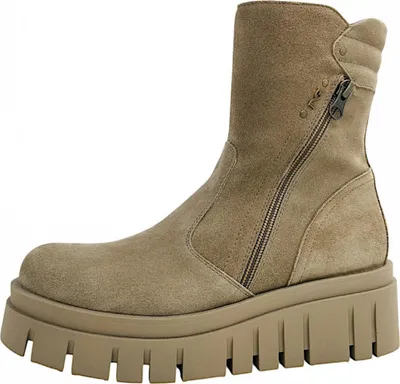 Immagine prodotto di Stivali da donna Nero Giardini, colore beige, con cerniera, adatti per il tempo libero