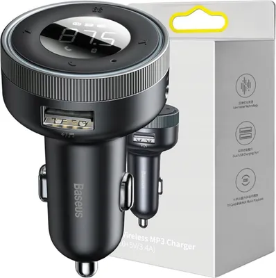 Obrázek produktu pro Baseus Transmitter Fm Car Charger 2Xusb/3,5Mm Jack Bluetooth 5.0