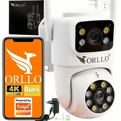 Zdjęcie produktu dla Kamera Zewnętrzna Wewnętrzna WiFi 4K AI Obrotowa LED ORLLO TZ19 DUAL