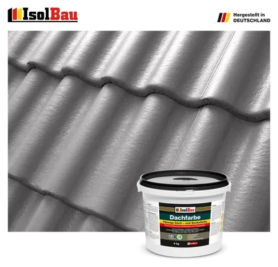 Produktbild von Isolbau Dachfarbe Betongrau 4 kg Sockelfarbe Fassadenfarbe Dachbeschichtung RAL Farbe