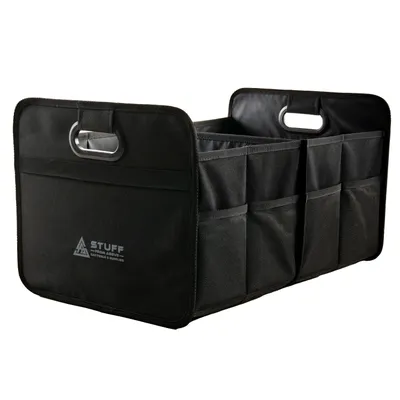 Produktbild von stuff from above - 50L Kofferraum Auto Organizer mit Klett - Kofferraumtasche 57x35x30cm - Große Autotasche Kofferraumbox faltbar und Anti-Rutsch