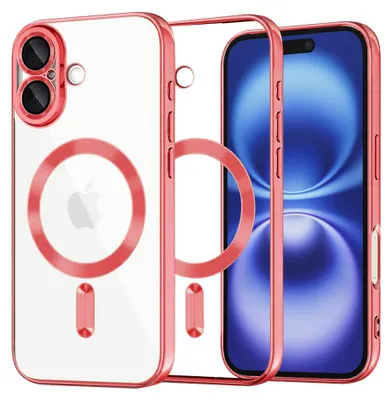 Zdjęcie produktu dla Etui Luxury Crystal MagSafe dla iPhone 16 - Czerwone KP38092