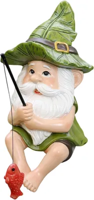 Produktbild von Gartenfigur, Zwerg mit Fisch 10,5 cm, wetterbeständig, für Außenbereich