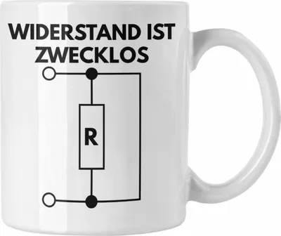 Produktbild von Trendation - Handwerker Elektronen Widerstand Ist Zwecklos Tasse Geschenk Elektriker Geschenkidee Männer Elektro-Meister (Weiß)