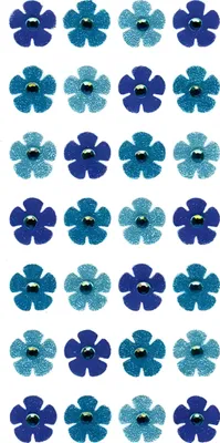 Produktbild von Dekorsticker Rhinestone- Glitterblüten, 3 blautöne
