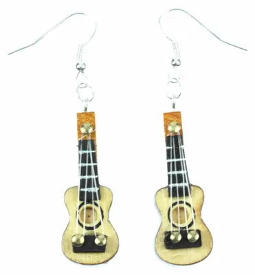 Produktbild von Gitarre Ohrringe Miniblings Hänger Gitarrenohrringe Gitarren Musik Musiker Holz