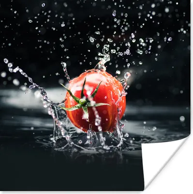 Produktbild von MuchoWow® Poster Tomate - Gemüse - Stilleben - Wasser - Rot 75x75 cm - Wand Dekoration