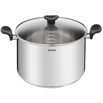 Produktbild von 28cm topf aus edelstahl + glasdeckel Tefal E3086404
