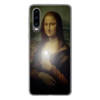 Produktbild von MuchoWow® Handyhülle Schutzhülle Hülle für Huawei P30 Mona Lisa - Da Vinci - Telefon Silikon Softcase Handy Hülle - Kartenbesitzer