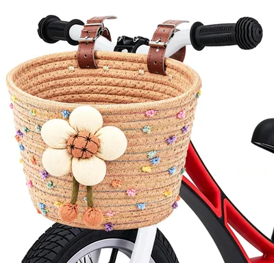 Imagen del producto de Cesta para bicicleta infantil, delantera, de 20 x 15 x 15 cm, accesorio para bicicleta infantil