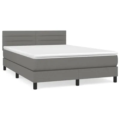 Immagine prodotto di vidaXL Letto a molle con materasso grigio scuro 140x200 cm in tessuto