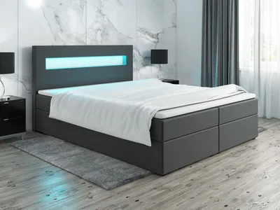 Obrázek produktu pro Čalouněná postel s osvětlením LILLIANA 3 - 180x200, šedá