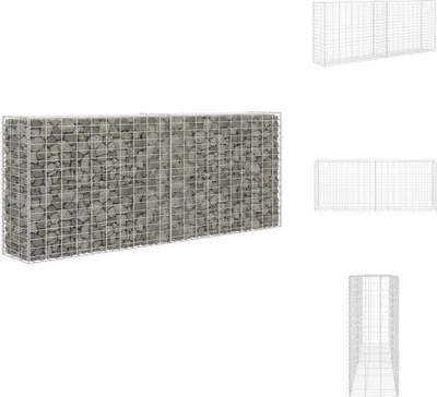 Produktbild von vidaXL Gabionen-Steinkorb Stahl 85×30×200 cm Silbern -  Zaunfelder